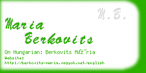 maria berkovits business card